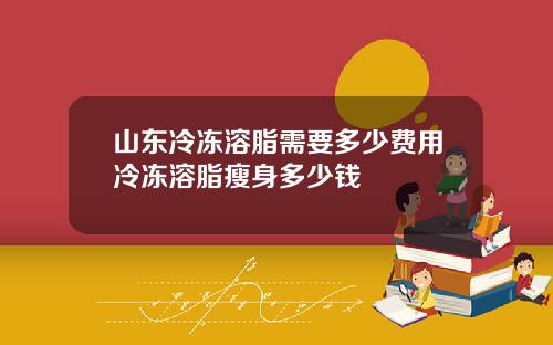 山东冷冻溶脂需要多少费用冷冻溶脂瘦身多少钱
