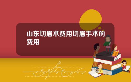 山东切眉术费用切眉手术的费用