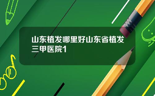 山东植发哪里好山东省植发三甲医院1