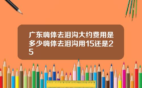广东嗨体去泪沟大约费用是多少嗨体去泪沟用15还是25