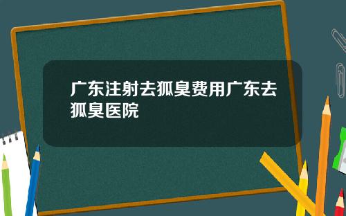 广东注射去狐臭费用广东去狐臭医院
