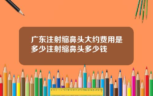 广东注射缩鼻头大约费用是多少注射缩鼻头多少钱