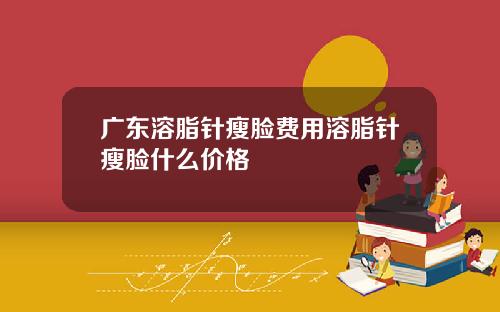 广东溶脂针瘦脸费用溶脂针瘦脸什么价格