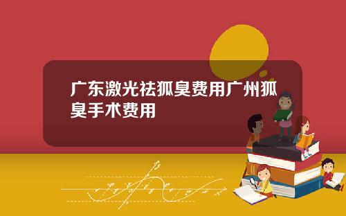 广东激光祛狐臭费用广州狐臭手术费用