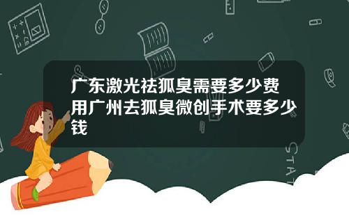 广东激光祛狐臭需要多少费用广州去狐臭微创手术要多少钱