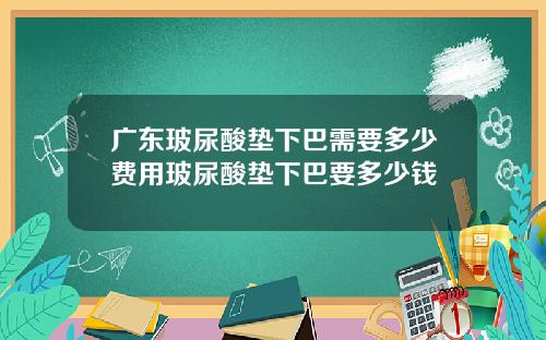 广东玻尿酸垫下巴需要多少费用玻尿酸垫下巴要多少钱