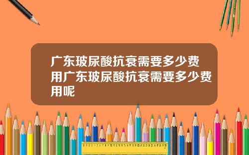 广东玻尿酸抗衰需要多少费用广东玻尿酸抗衰需要多少费用呢