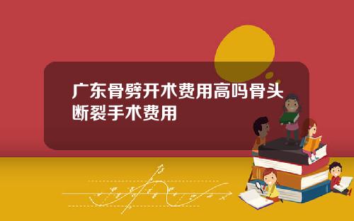 广东骨劈开术费用高吗骨头断裂手术费用