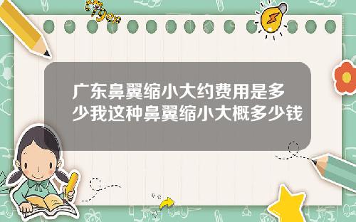 广东鼻翼缩小大约费用是多少我这种鼻翼缩小大概多少钱