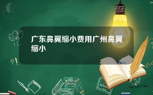 广东鼻翼缩小费用广州鼻翼缩小