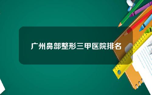广州鼻部整形三甲医院排名