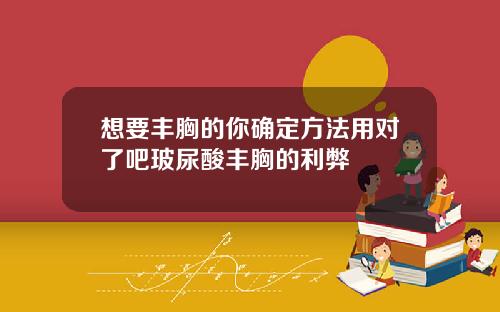 想要丰胸的你确定方法用对了吧玻尿酸丰胸的利弊