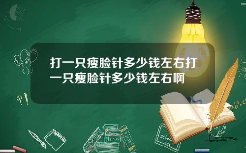 打一只瘦脸针多少钱左右打一只瘦脸针多少钱左右啊