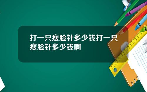 打一只瘦脸针多少钱打一只瘦脸针多少钱啊