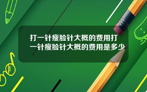 打一针瘦脸针大概的费用打一针瘦脸针大概的费用是多少