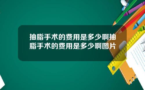抽脂手术的费用是多少啊抽脂手术的费用是多少啊图片
