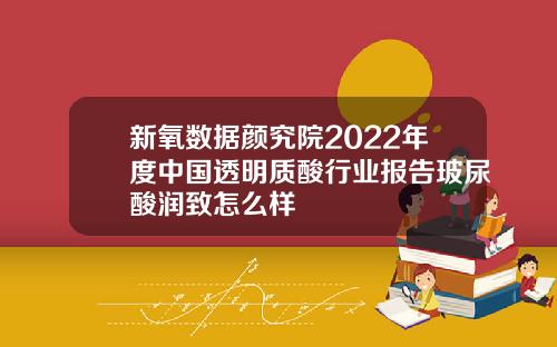 新氧数据颜究院2022年度中国透明质酸行业报告玻尿酸润致怎么样