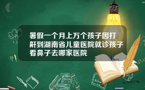 暑假一个月上万个孩子因打鼾到湖南省儿童医院就诊孩子看鼻子去哪家医院