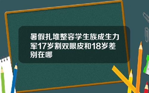 暑假扎堆整容学生族成生力军17岁割双眼皮和18岁差别在哪