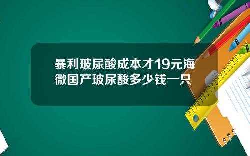 暴利玻尿酸成本才19元海微国产玻尿酸多少钱一只