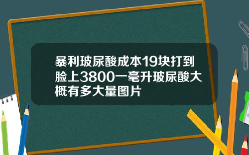 暴利玻尿酸成本19块打到脸上3800一毫升玻尿酸大概有多大量图片