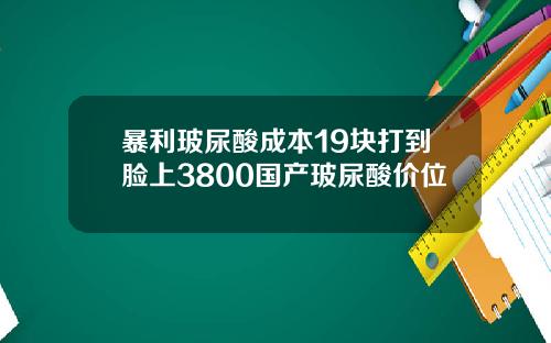 暴利玻尿酸成本19块打到脸上3800国产玻尿酸价位