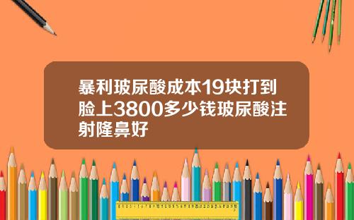暴利玻尿酸成本19块打到脸上3800多少钱玻尿酸注射隆鼻好