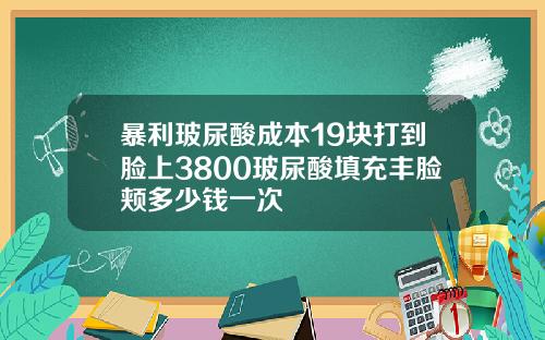 暴利玻尿酸成本19块打到脸上3800玻尿酸填充丰脸颊多少钱一次