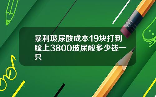 暴利玻尿酸成本19块打到脸上3800玻尿酸多少钱一只