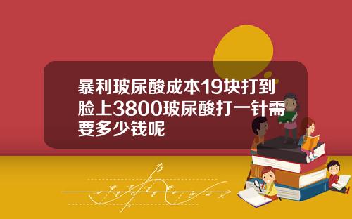 暴利玻尿酸成本19块打到脸上3800玻尿酸打一针需要多少钱呢
