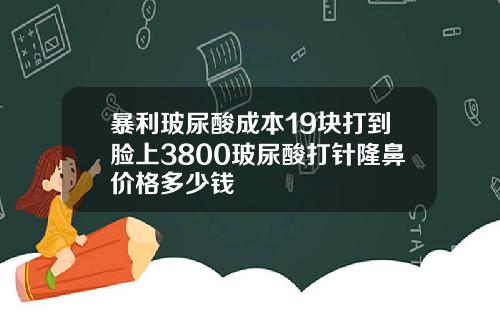 暴利玻尿酸成本19块打到脸上3800玻尿酸打针隆鼻价格多少钱