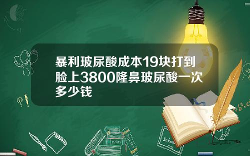 暴利玻尿酸成本19块打到脸上3800隆鼻玻尿酸一次多少钱