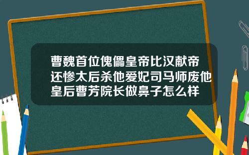 曹魏首位傀儡皇帝比汉献帝还惨太后杀他爱妃司马师废他皇后曹芳院长做鼻子怎么样