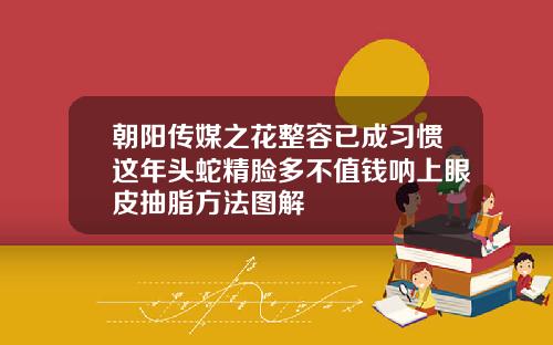朝阳传媒之花整容已成习惯这年头蛇精脸多不值钱呐上眼皮抽脂方法图解