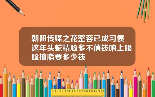 朝阳传媒之花整容已成习惯这年头蛇精脸多不值钱呐上眼睑抽脂要多少钱