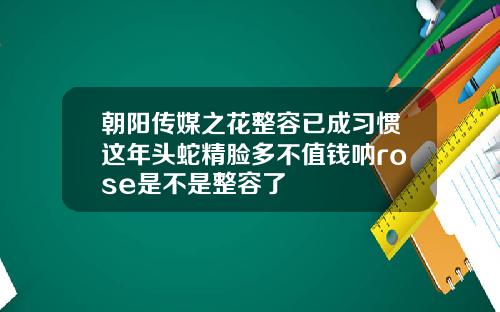 朝阳传媒之花整容已成习惯这年头蛇精脸多不值钱呐rose是不是整容了