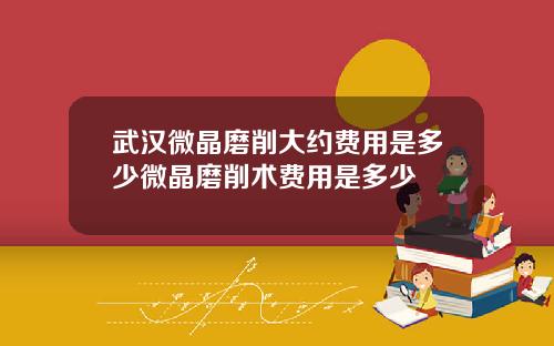 武汉微晶磨削大约费用是多少微晶磨削术费用是多少