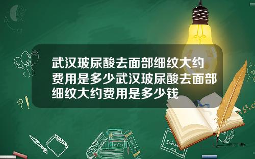 武汉玻尿酸去面部细纹大约费用是多少武汉玻尿酸去面部细纹大约费用是多少钱