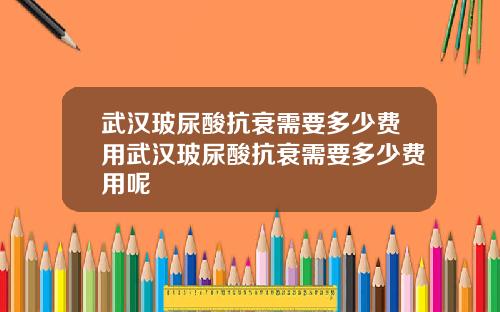 武汉玻尿酸抗衰需要多少费用武汉玻尿酸抗衰需要多少费用呢