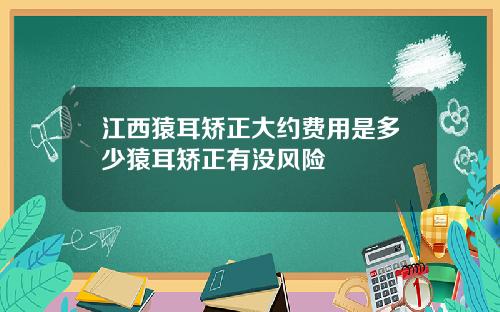 江西猿耳矫正大约费用是多少猿耳矫正有没风险