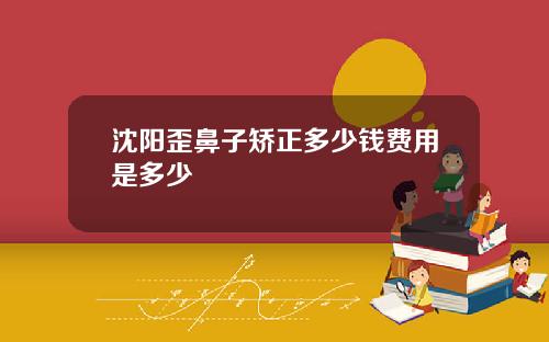 沈阳歪鼻子矫正多少钱费用是多少