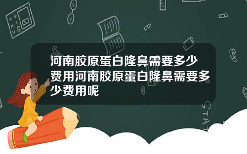 河南胶原蛋白隆鼻需要多少费用河南胶原蛋白隆鼻需要多少费用呢