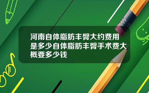 河南自体脂肪丰臀大约费用是多少自体脂肪丰臀手术费大概要多少钱