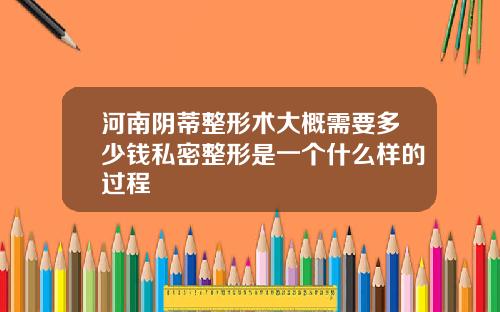 河南阴蒂整形术大概需要多少钱私密整形是一个什么样的过程