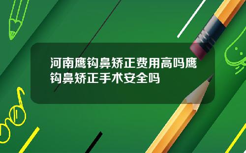 河南鹰钩鼻矫正费用高吗鹰钩鼻矫正手术安全吗
