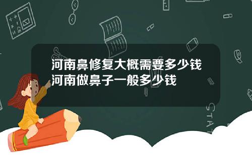 河南鼻修复大概需要多少钱河南做鼻子一般多少钱