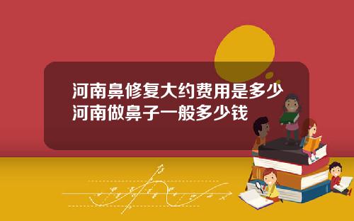 河南鼻修复大约费用是多少河南做鼻子一般多少钱