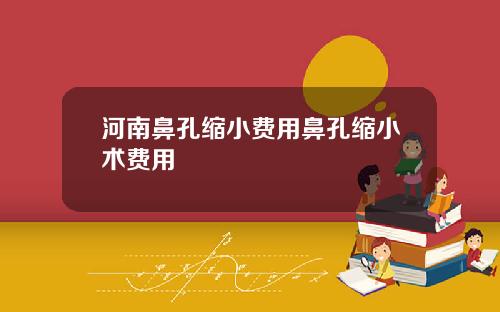 河南鼻孔缩小费用鼻孔缩小术费用