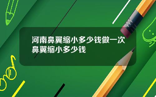 河南鼻翼缩小多少钱做一次鼻翼缩小多少钱