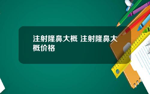注射隆鼻大概 注射隆鼻大概价格